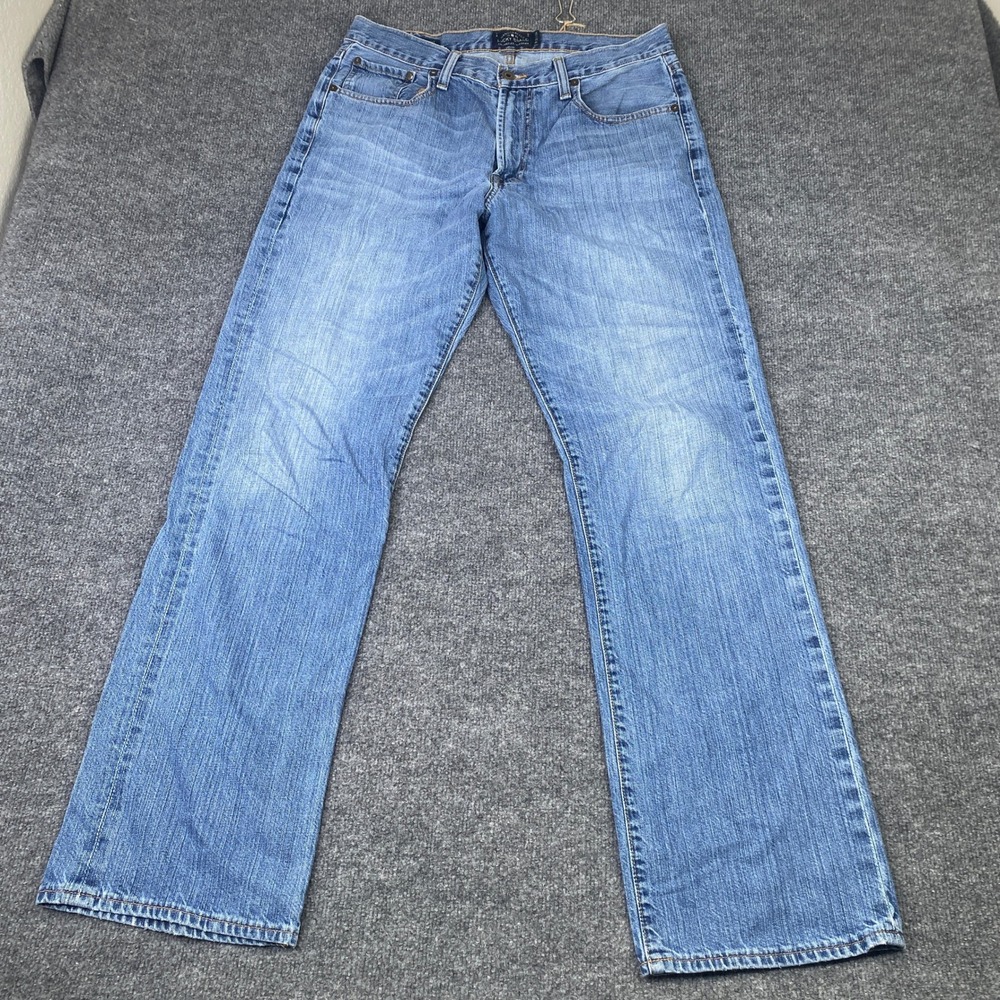 Lucky Brand 181 Relaxed Straight Mens Blue Denim Jeans 33x34 Medium Wash